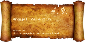 Angyal Valentin névjegykártya