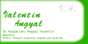valentin angyal business card